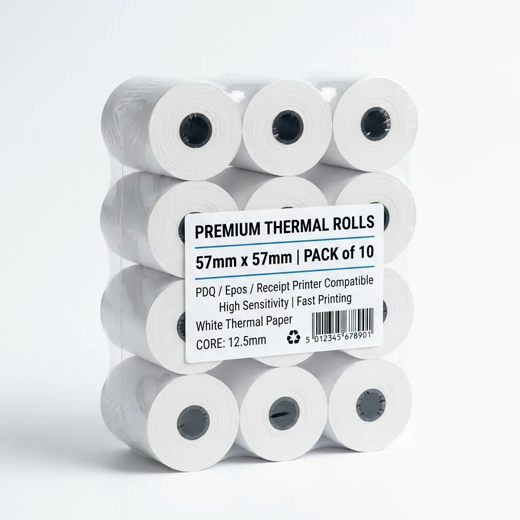 Credit Card/PDQ Rolls – 57mm x 57mm x 12.7mm – 20 Rolls